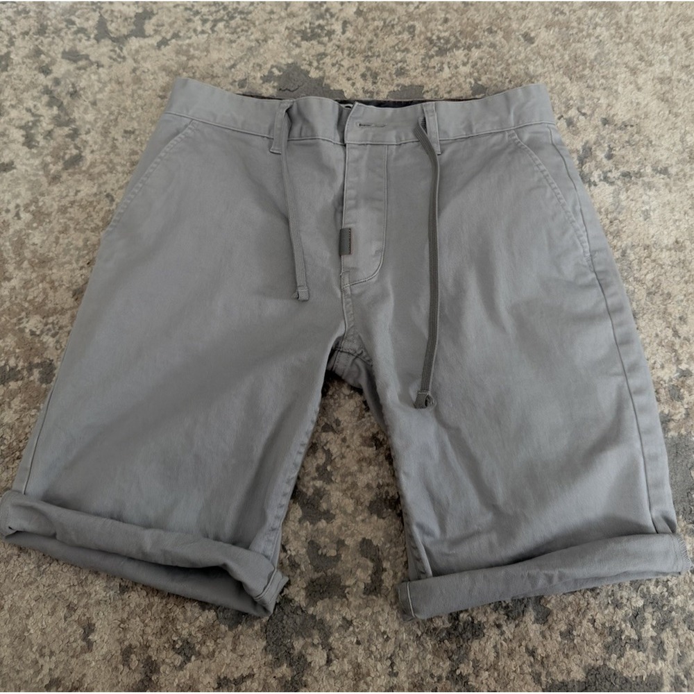 Men's Gray Drawstring Chino Shorts